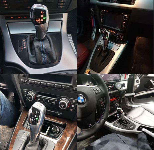 Ручка переключения передач, селектор АКПП BMW 1 series E81 E82 E84 E87 3 series E90 E91 E92 с LED-дисплеем колір СІРИЙ E90Slv фото