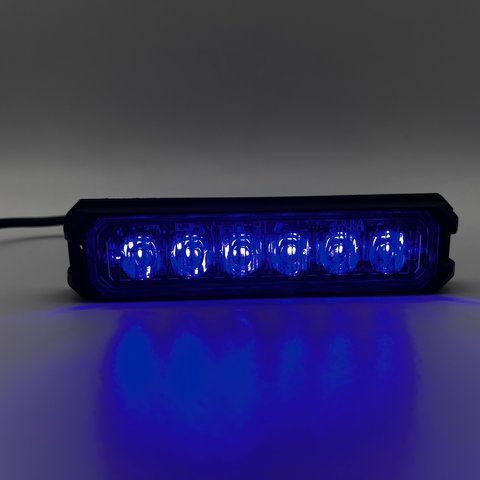Стробоскоп мигалка в решітку автомобіля синій 6led/blue фото
