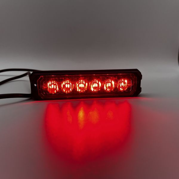 Стробоскоп мигалка в решітку автомобіля червоний 6led/red фото