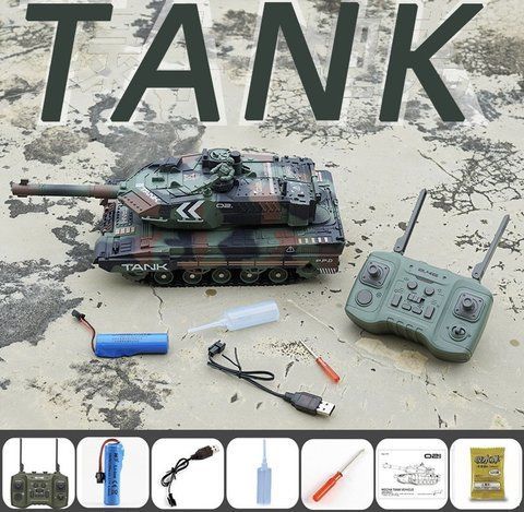 Танк на радіокеруванні Leopard, зі світлом, стріляє орбізами, обертання башти на 360&deg; TNK black фото