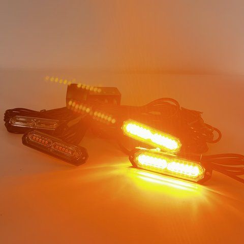 Стробоскоп мигалка в решітку жовтогарячий для евакуатора 12led/yellow фото